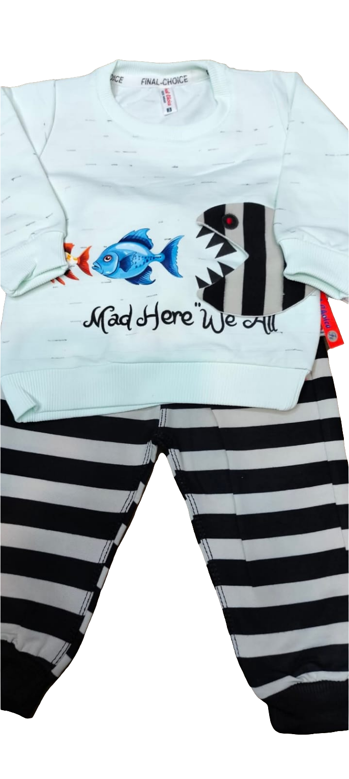 2-Piece Baby Girl Shark Outfit Set